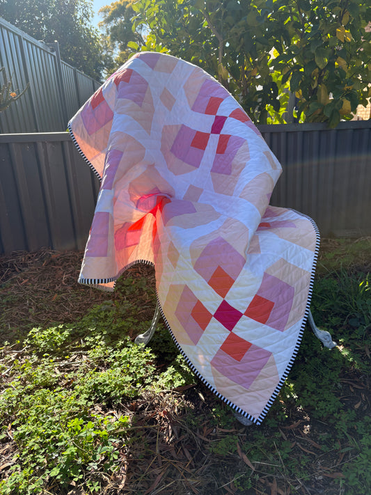 Geometric Blooms - Modern Single Size Girls Quilt Pattern INTRODUCTORY PRICE!