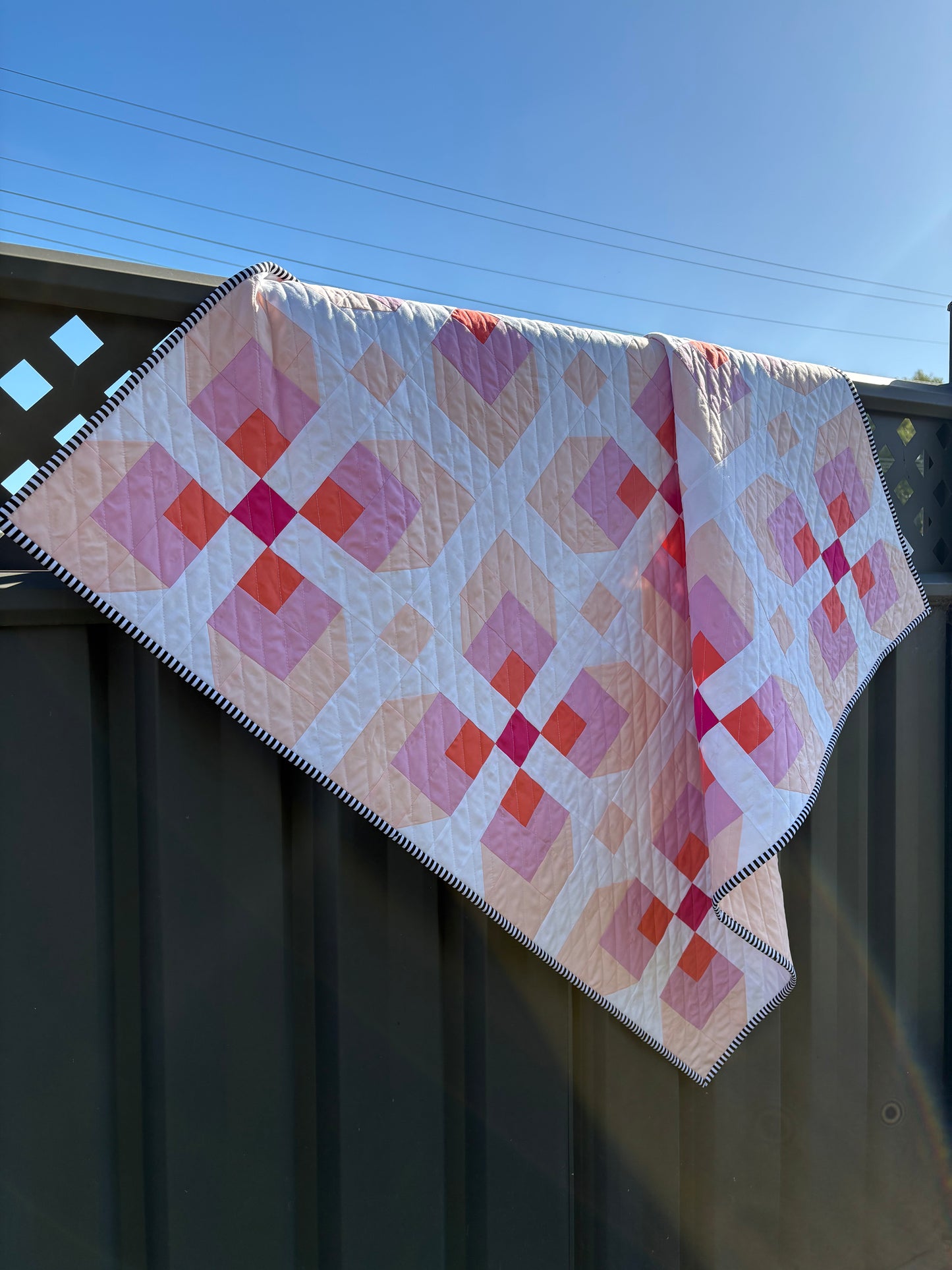 Geometric Blooms - Modern Single Size Girls Quilt Pattern INTRODUCTORY PRICE!