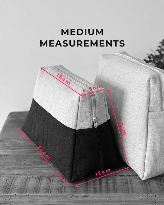 Quilted Makeup + Toiletry Bag | Digital Sewing Pattern | Unique Trapezoid Shape